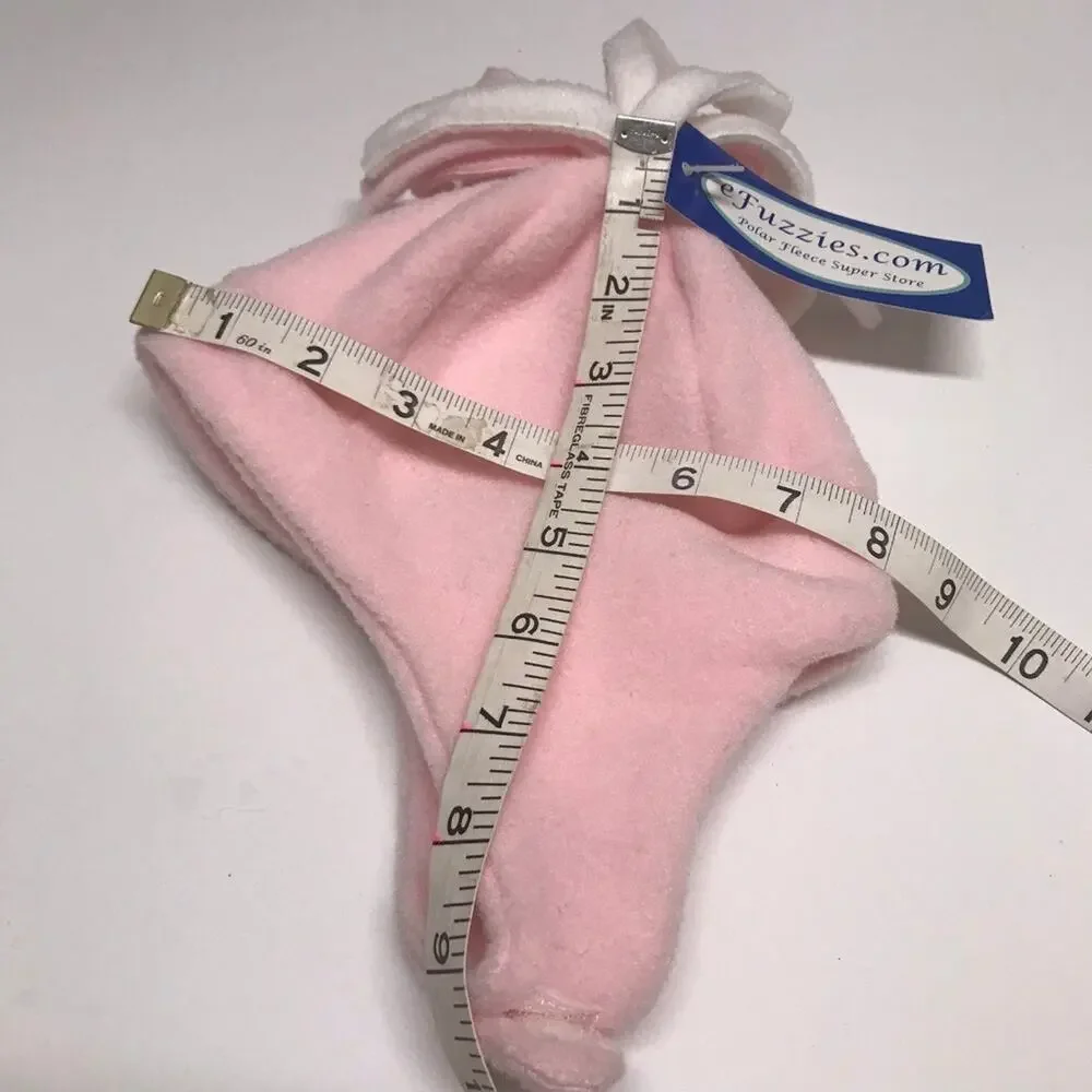 eFuzzies.com Girls Pink Polar Fleece Tassel Hat NEW NWT XS 3-9 mo‎
